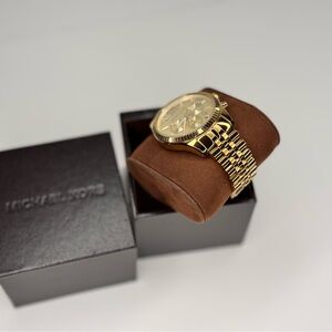 Michael Kors Men's Gold Watch with Brown Accents